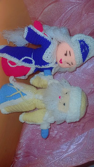 Вязаная дед мороз снегурочка