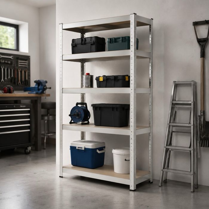 Професионален метален стелаж HÖGLER 205x120x45 см – 5 Рафта, до 880кг, регулируема височина
