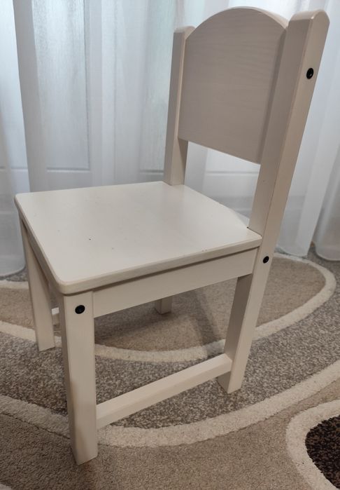 Birou și scaun alb pentru copii (3-6 ani)