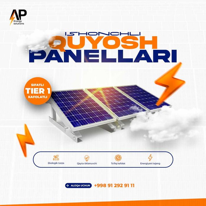 Quyosh elektr stansiyasi tez osson va qulay!