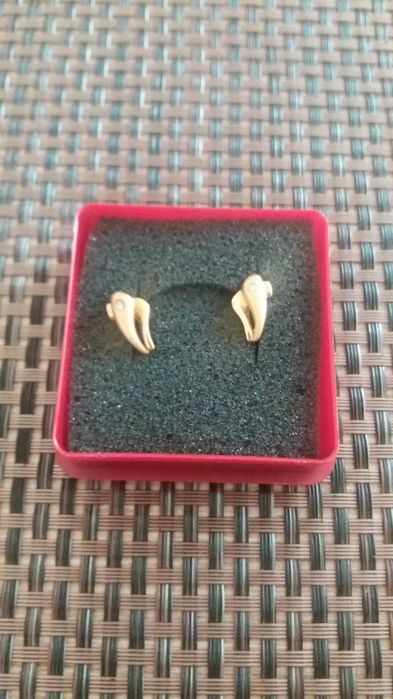 Златни обеци 20к. С диаманти