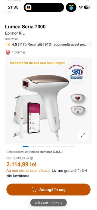 Philips Advanced Lumea Series 7000/BRI921