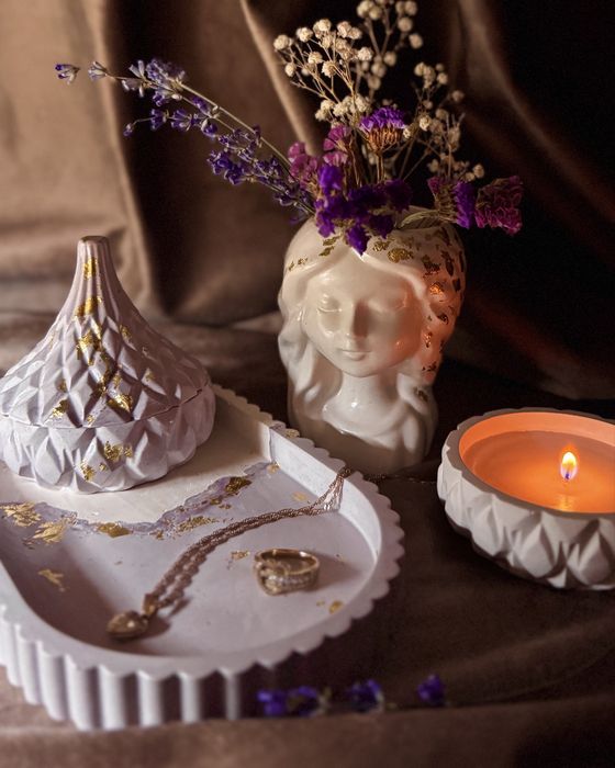 Подарочные наборы из гипса , свечи