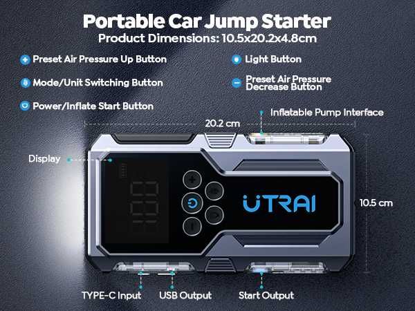 Мощен Jump Starter и Компресор за гуми UTRAI