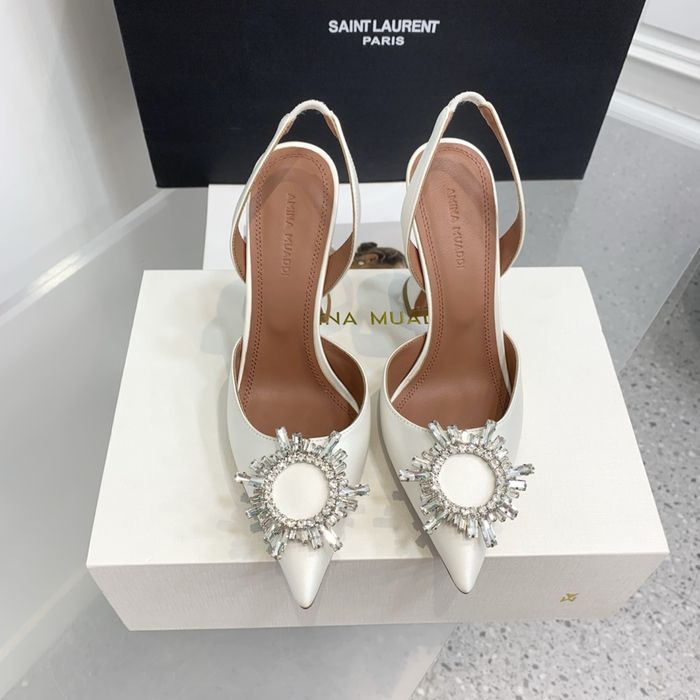 Pantofi Amina Muaddi piele naturala pe comanda