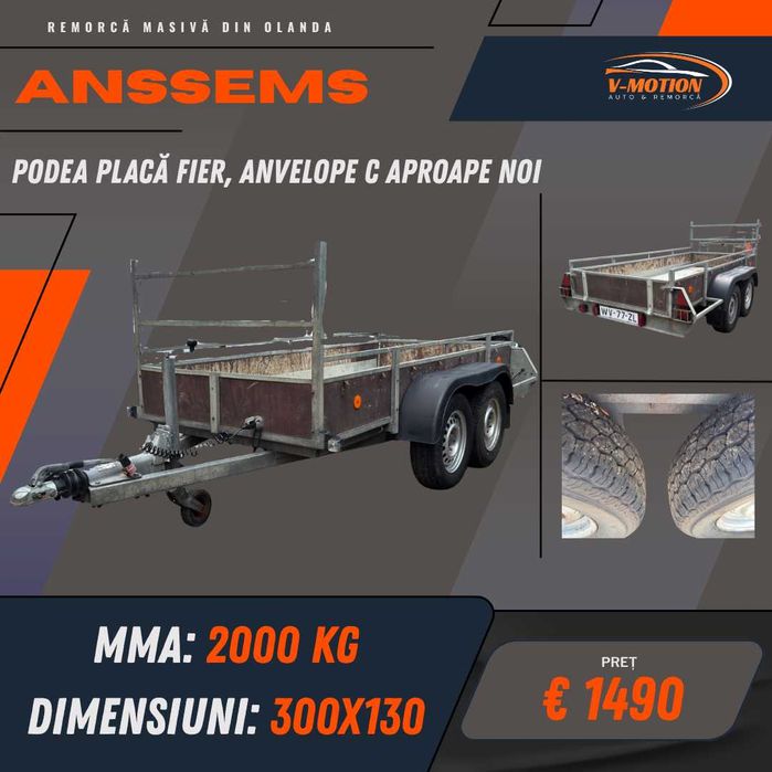 Remorci din Olanda de la 750 kg pana la 3500 kg - Citeste descrierea!