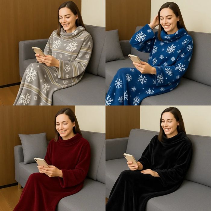 Плюшено одеало с ръкави XXL -145/195