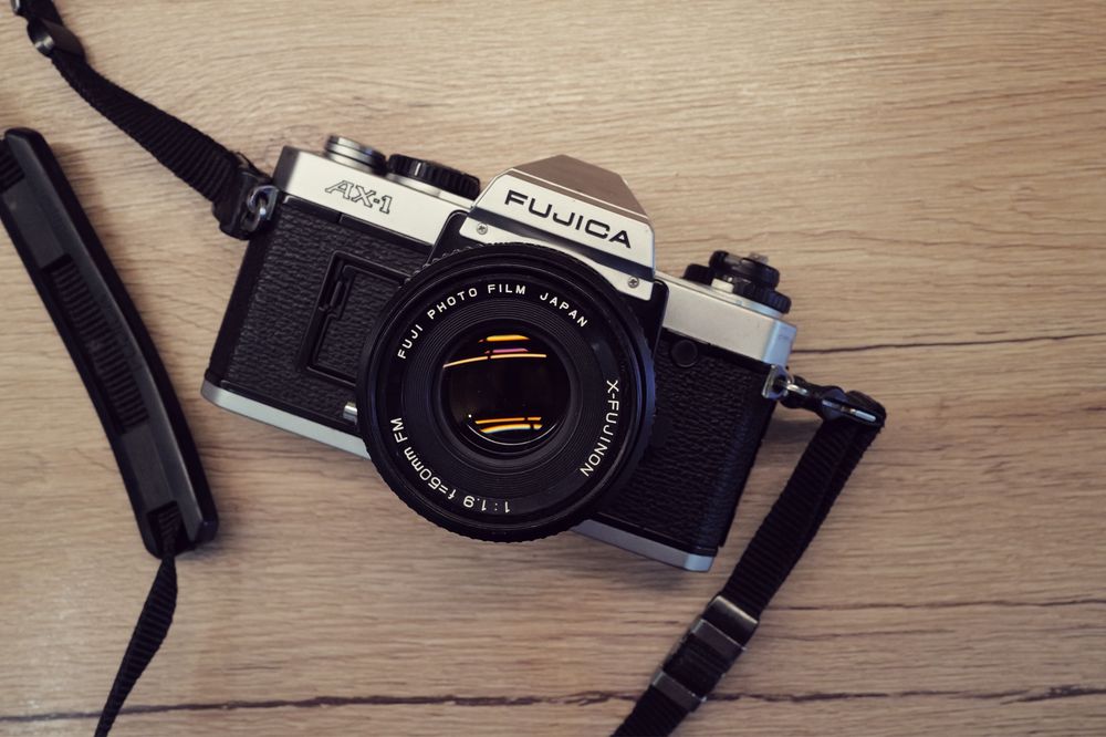 Aparat foto Fujica AX-1 film obiectiv X-Fujinon 50mm F1.9 SLR Fujifilm