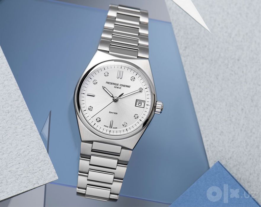 Женские часы Frederique Constant с бриллиантами, кварцевый механизм.
