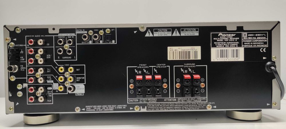 Receiver Pioneer VSX D 512 – 5.1 Hibrid (PHA) – Intrări Optice 5x100 W