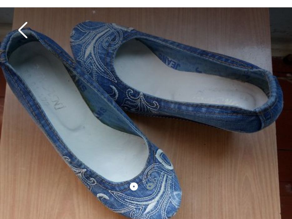 Туфли джинсовые  Турция на платформе с вышевкой