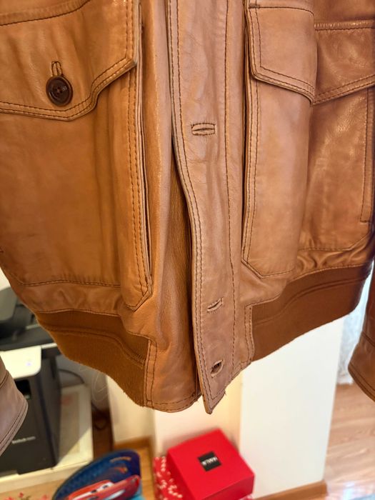 Geaca din piele Massimo Dutti marimea xl