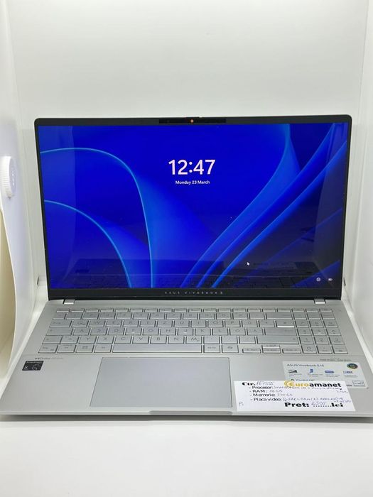 Laptop ASUS Vivobook S15, Snapdragon X Plus, 15.6'', 16GB RAM, -A-