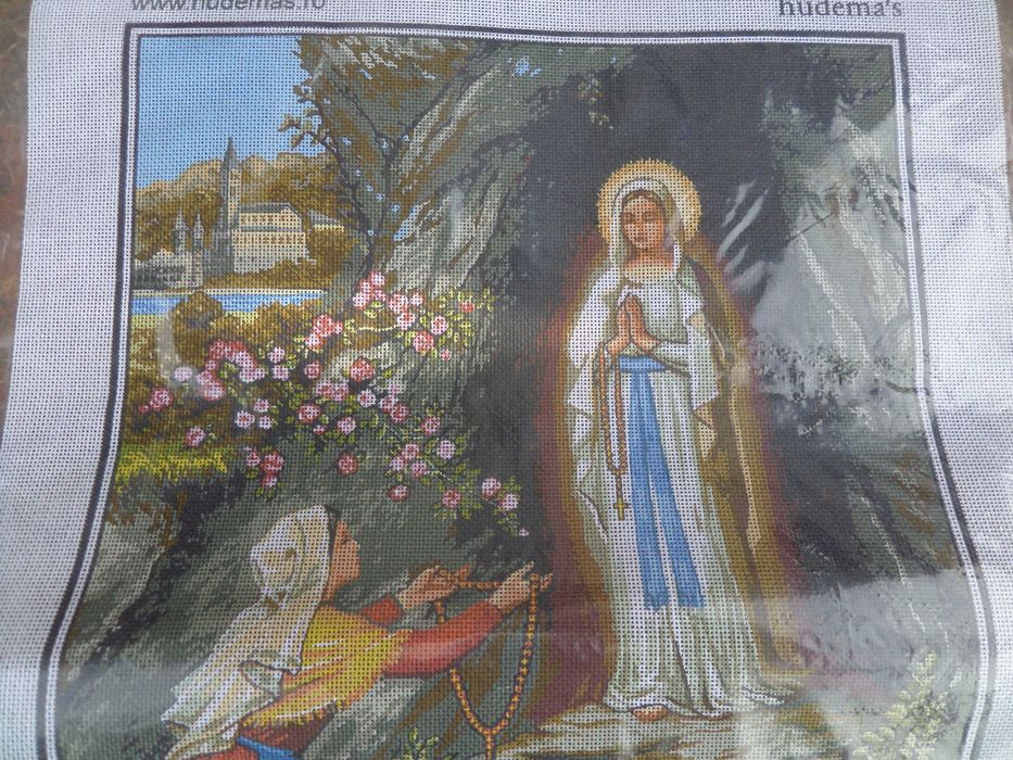Goblen de cusut cu fire incluse Maria,Petru eliberat de inger,Fecioara 25 pe 35cm