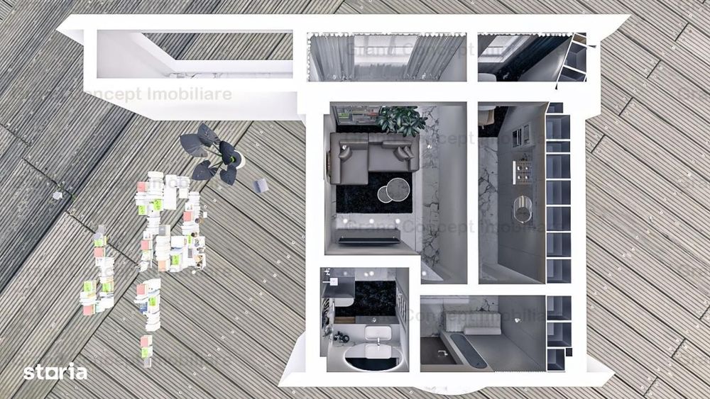 Apartament 1 camera, Tatarasi, 37.01mp   €82.660 Cod Oferta: 7052