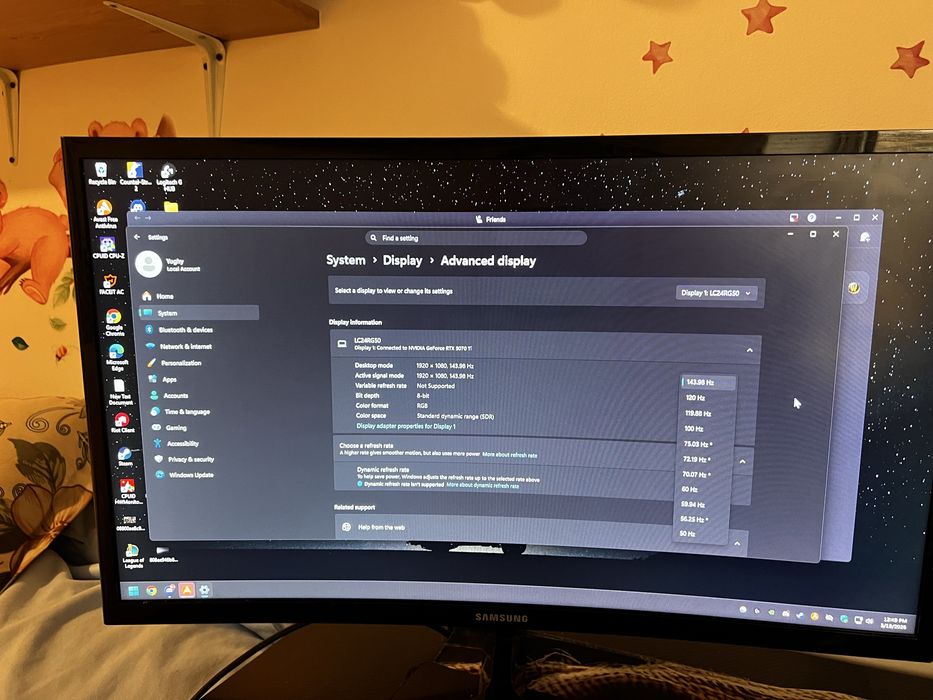 Samsung curbat 24” 144hz