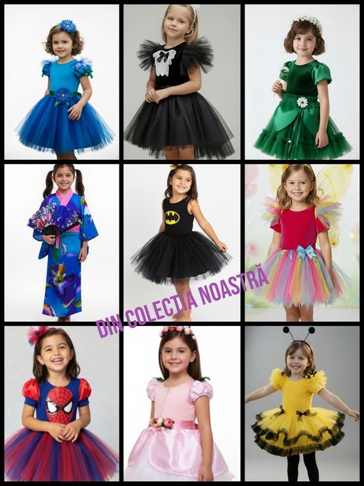Rochiță Albastrea fetite mărimi 3 4,5,6 7 ani,costum serbare made Ro.