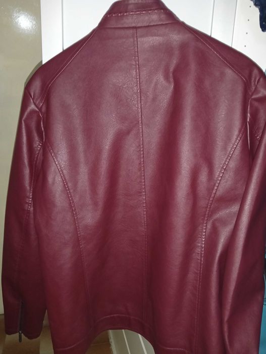 American Breed Яке от изкуствена кожа цвят бордо. Размер L