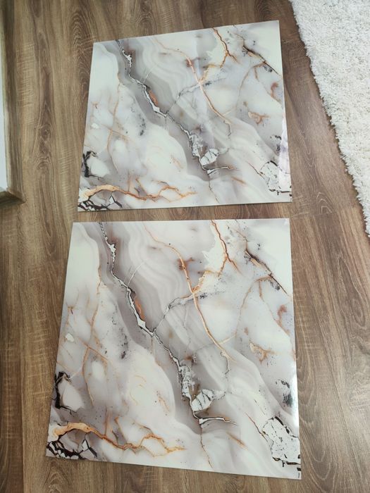 Set 10 panouri autoadezive, marmura bej-auriu imitație marmura 60x60cm
