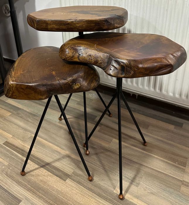 Produs Nou; Masuta; Lemn masiv de fag; Masa; Masute picioare metalice