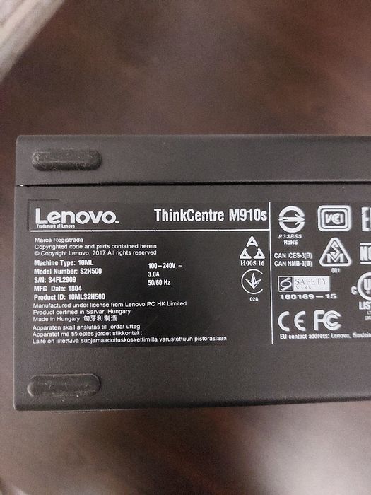 Desktop компютър Lenovo ThinkCentre M910s