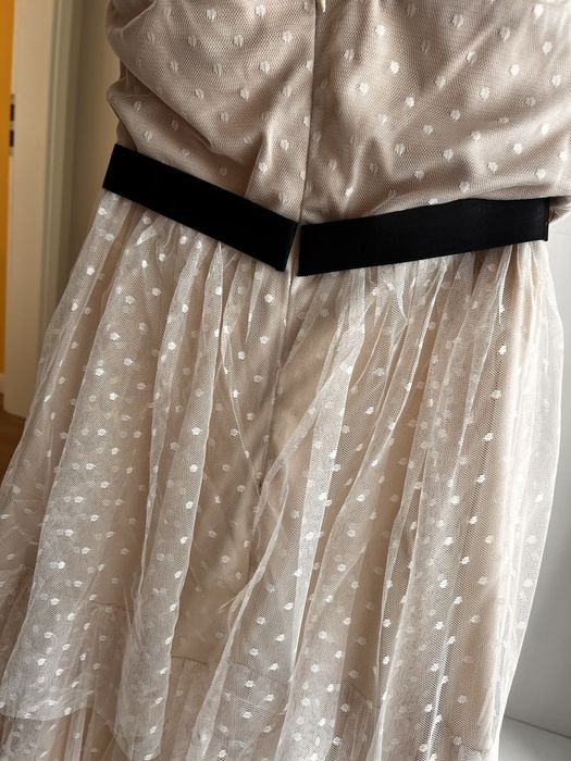 Rochie lunga, eleganta, nude