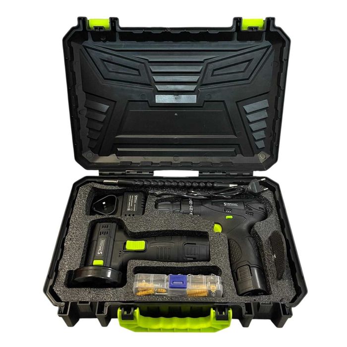 Комплект акумулаторен ударен винтоверт и мини ъглошлайф 24V STAHLMAYER