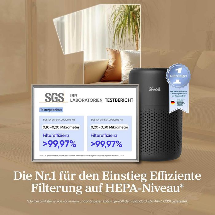 Пречиствател за въздух Levoit Core Mini, 17 м2, 7 W, HEPA, LAP-C161-KEU