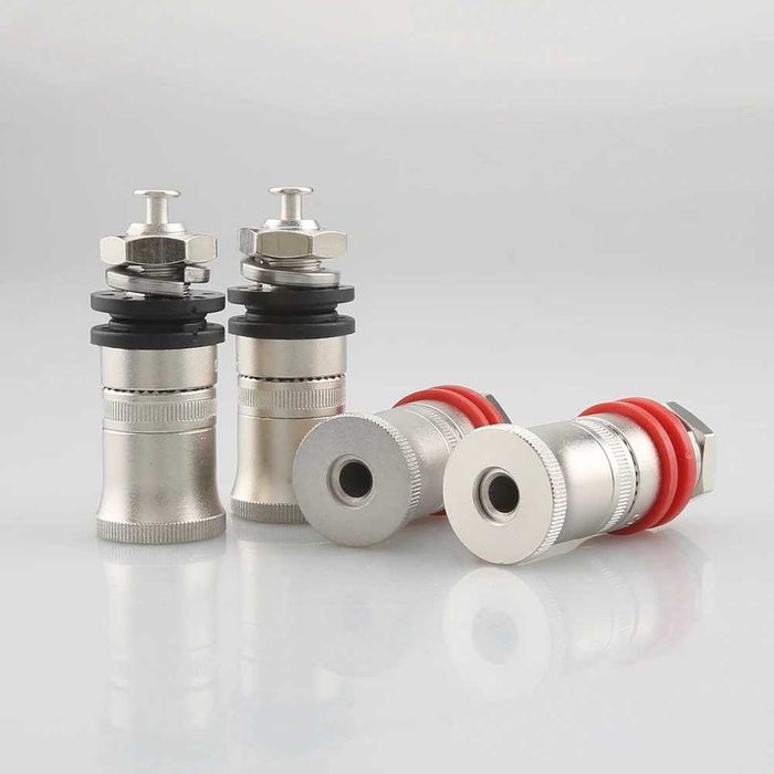 Terminale boxe / amplificator- CMC Rodiu model scurt - 4 buc.