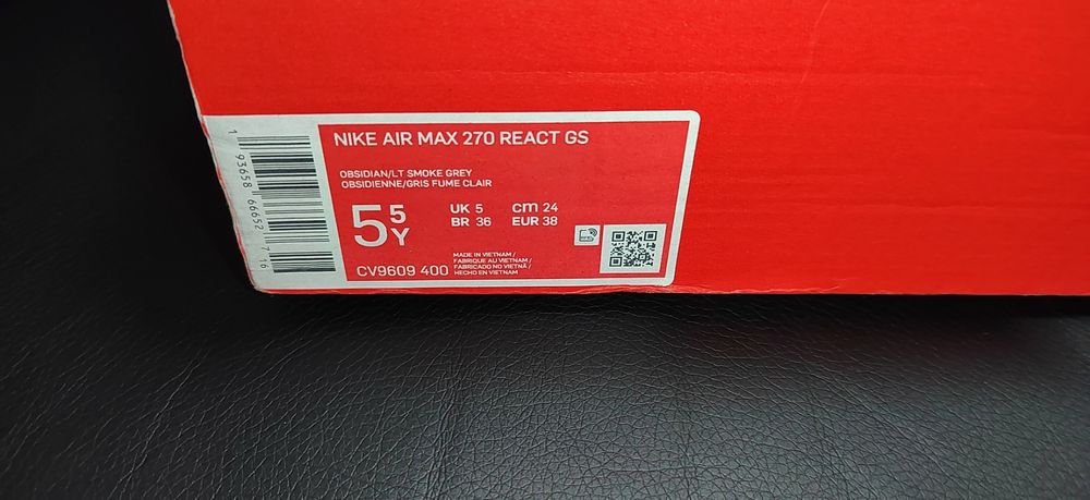 Nike Air Max 270 React GS, номер 38