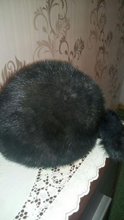 Шапка норковая серая