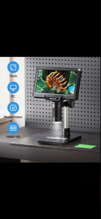 Microscop digital profesional , 7 inch, 16MP, 1080HD, conectare PC