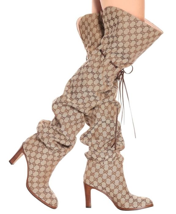 Gucci ,чизми-ботуши,естествена кожа /канвас,н.38