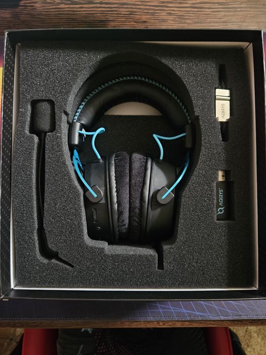 Căști Gaming Wireless AQIRYS Andromeda Blue | Complete în cutie | Impecabile