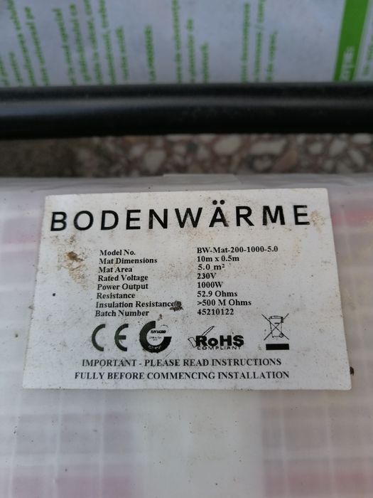 Instalație electrica încălzire pardoseala