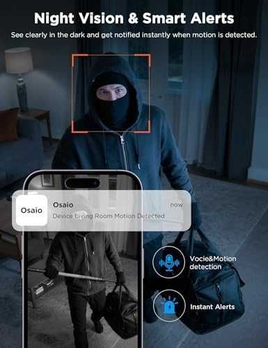 Нови 2 броя Вътрешна охранителна камера 1080P WiFi Нощно виждане AI