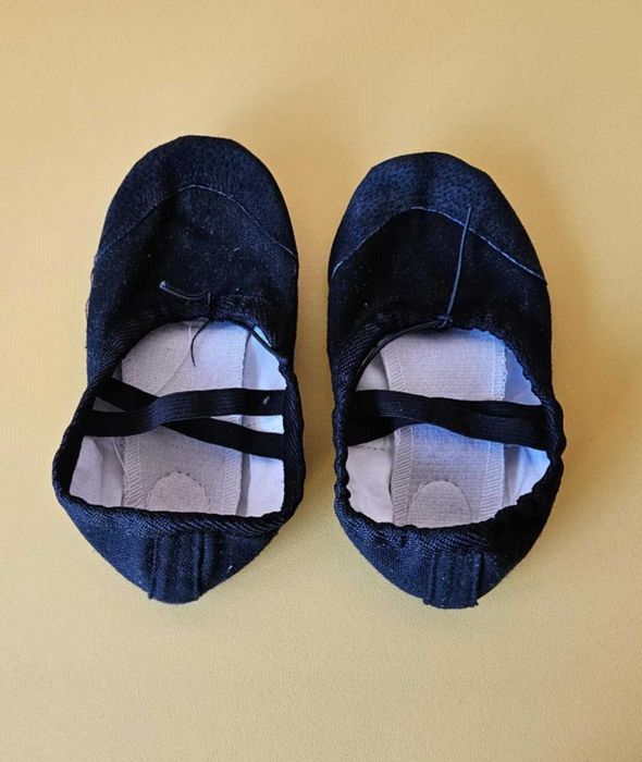 Балетни туфли детски - розови и черни, размер 31