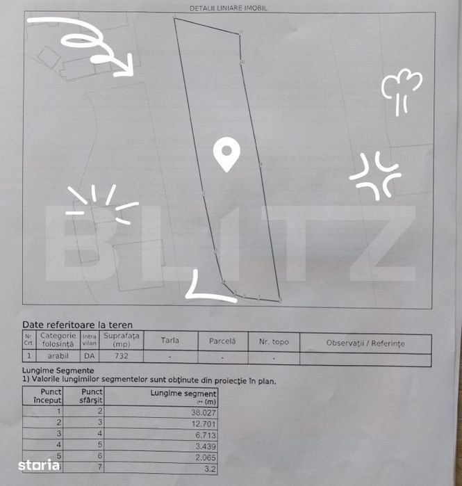 Teren intravilan, 732 mp, pretabil constructii, zona Burdujeni
