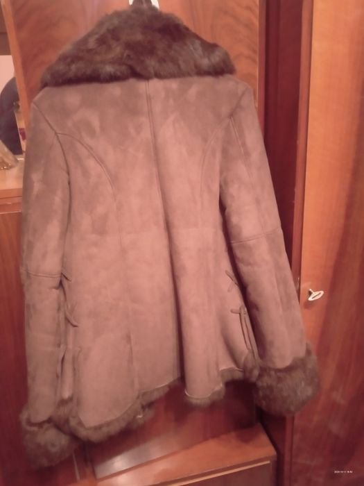 Haină de blană maro