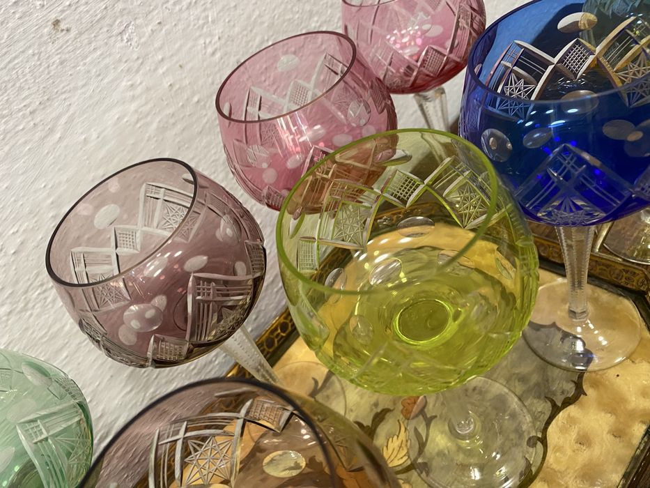 Кристални чаши за вино на бохемия