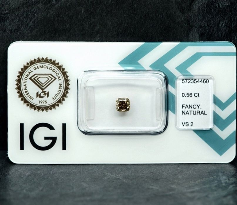Diamant natural 0.56 ct Fancy brownish yellow VS2