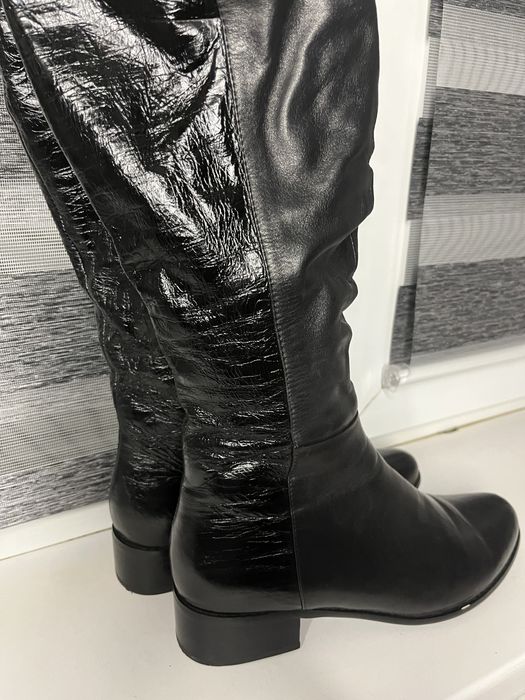 Кожанные зимние сапоги