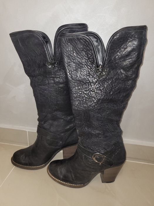 Черни ботуши естествена кожа