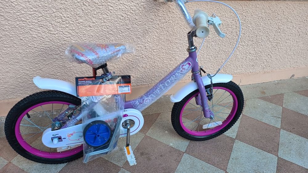 Bicicleta/ copii /bicicleta copii/roți 16"/ Roti 16" inch/ 4-9ani/  85-120 cm inaltime / Fetite /Baieti / Copii  /Roti ajutătoare/ roz/ mov/ albastru