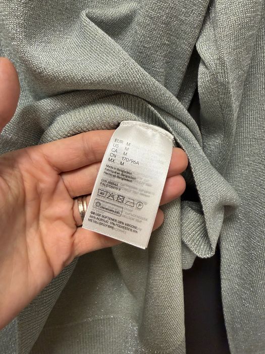 Bluză elegantă, culoare bleu-gri deschis metalizat, mărimea M, H&M