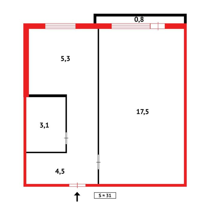 1-ком квартира, в 6 микрорайоне.