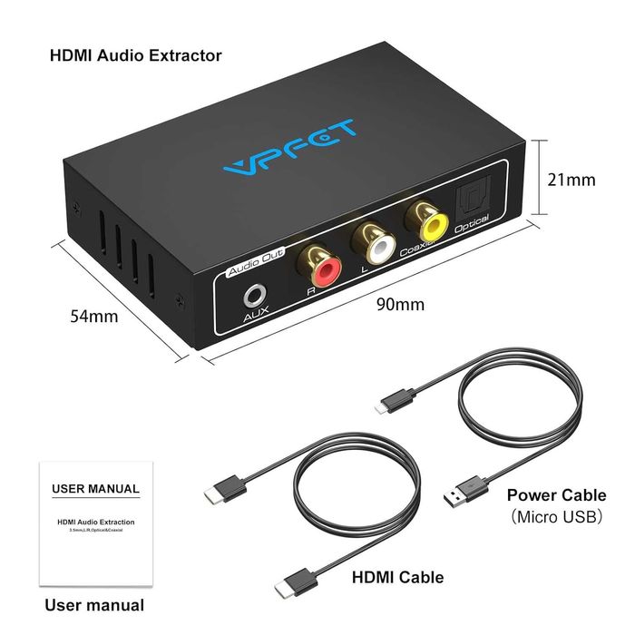 Extractor audio HDMI 4K 60Hz YUV4 2 0 Splitter audio optic HDMI la L R