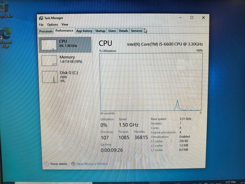 Продавам HP EliteDesk SFF – Intel Core i5 6600 3.31 GHz/ 8GB RAM DDR4 / NVIDIA NVS 310