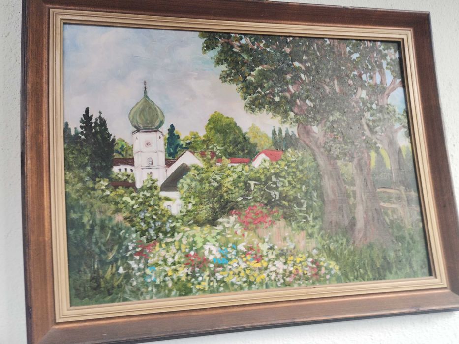 Picturi în ulei pe panza rama lemn aurit