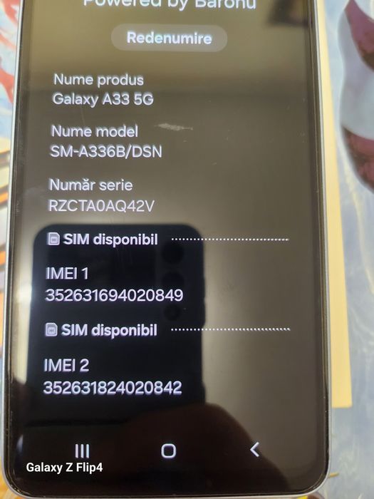 "Samsung A33 5G 128GB Blue - Impecabil (Ca nou) - Full Box"